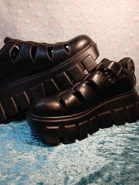 LaModa Savour Chunky Goth Platform Sandals/Sneakers